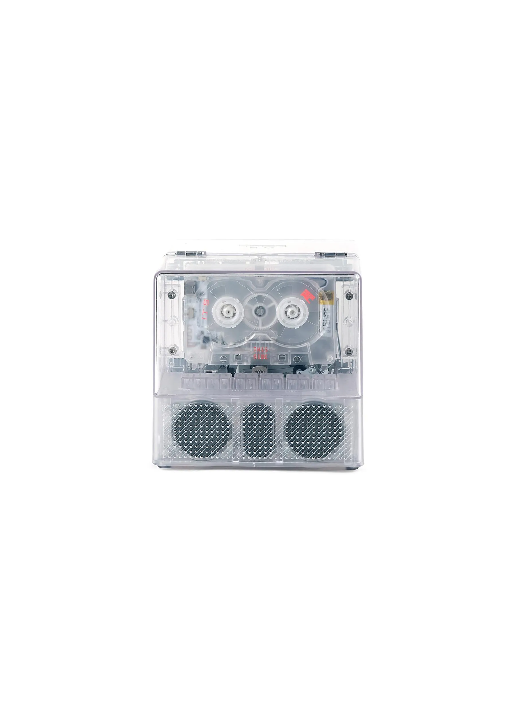 -----------NINM LAB  ---- ------------ ----IT’S REAL Bluetooth Speaker + Cassette Player Combo — Transparent --