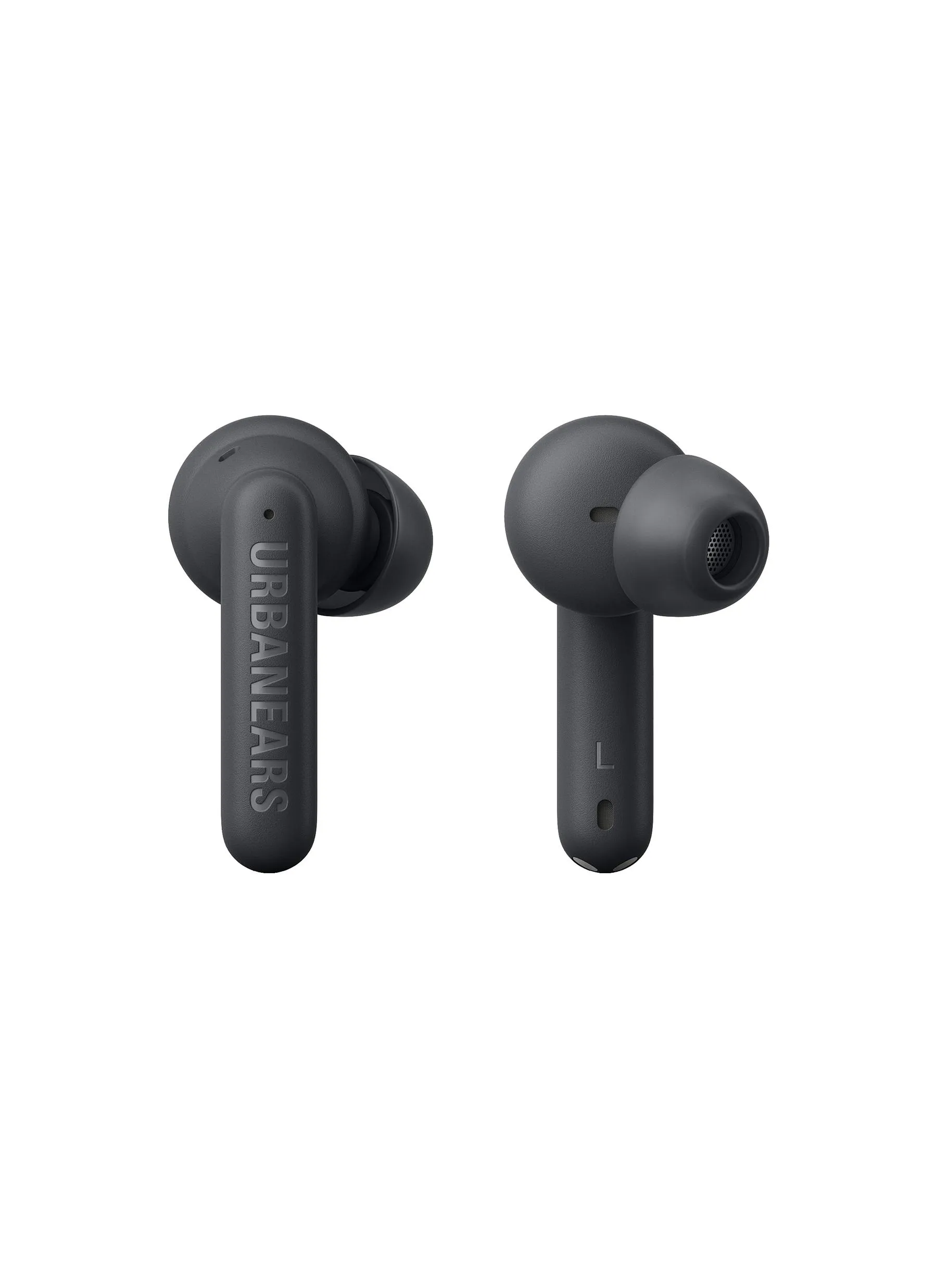 -----------URBANEARS ---- ------------CHARCOAL BLACK ----BOO TIP TRUE WIRELESS EARBUDS — CHARCOAL BLACK --