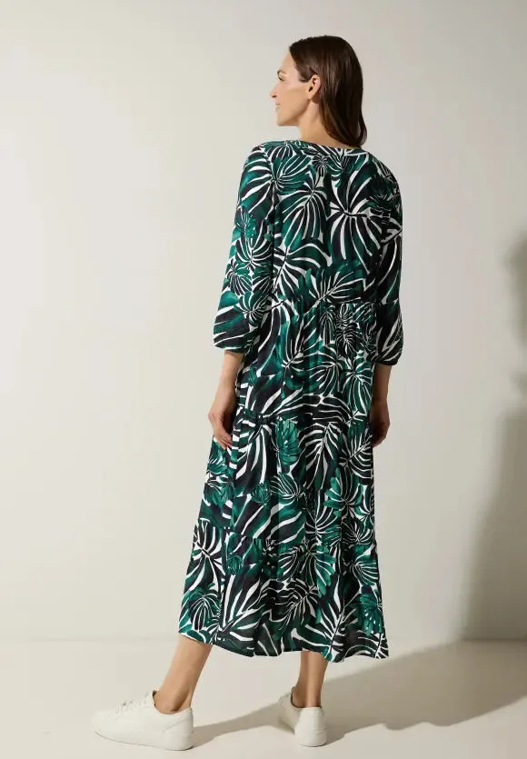 143650- Lagoon Green Print MIDI Dress - Street One