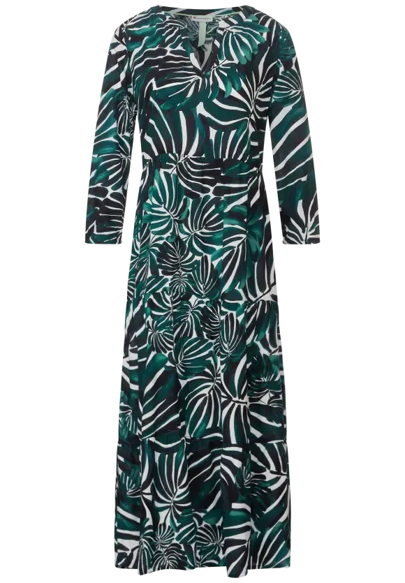 143650- Lagoon Green Print MIDI Dress - Street One