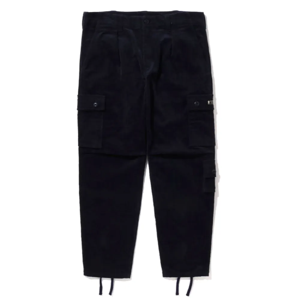 A BATHING APE CORDUROY CARGO PANTS - NAVY