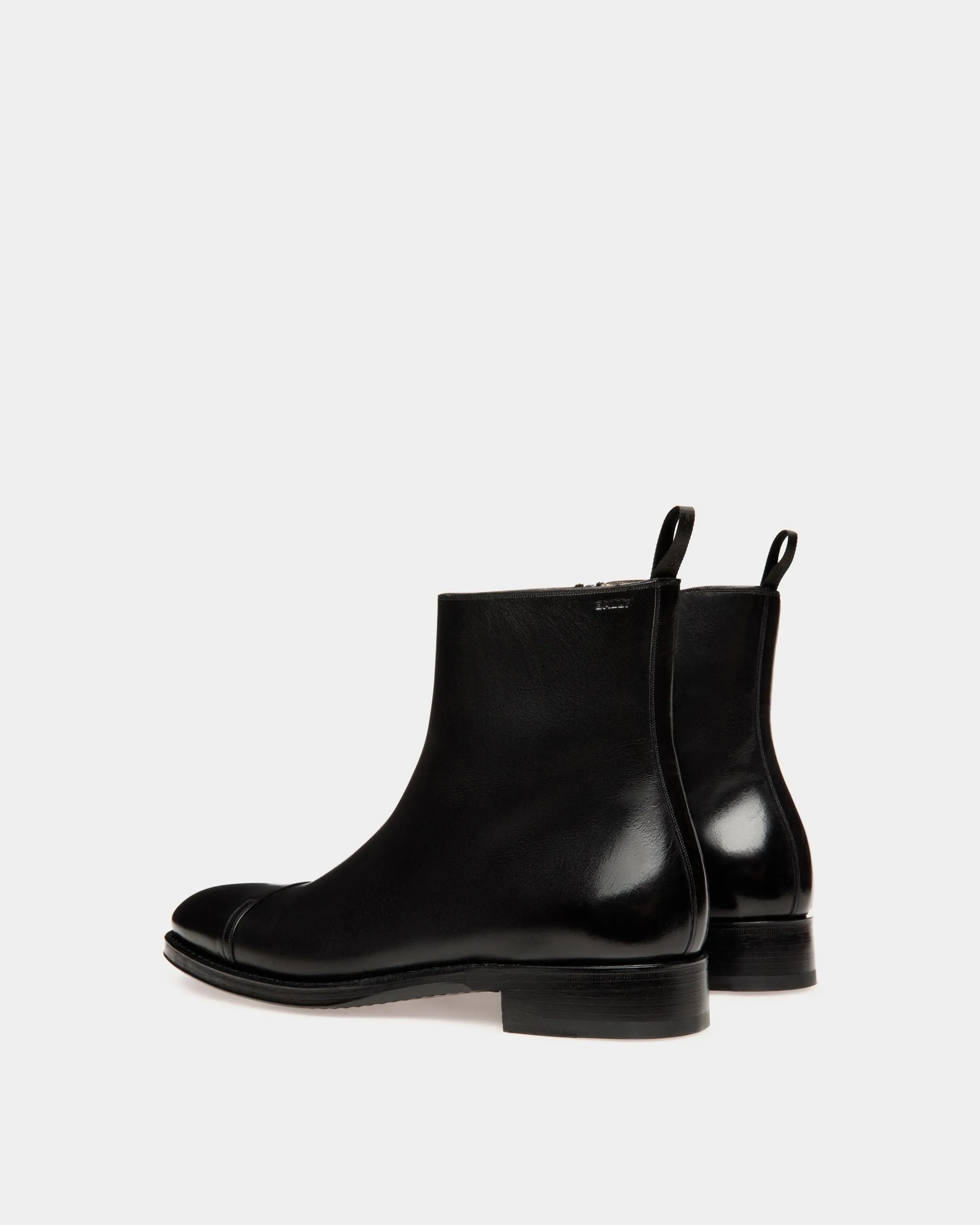 Adrien Brody Travel Collection Bootie In Black Leather 