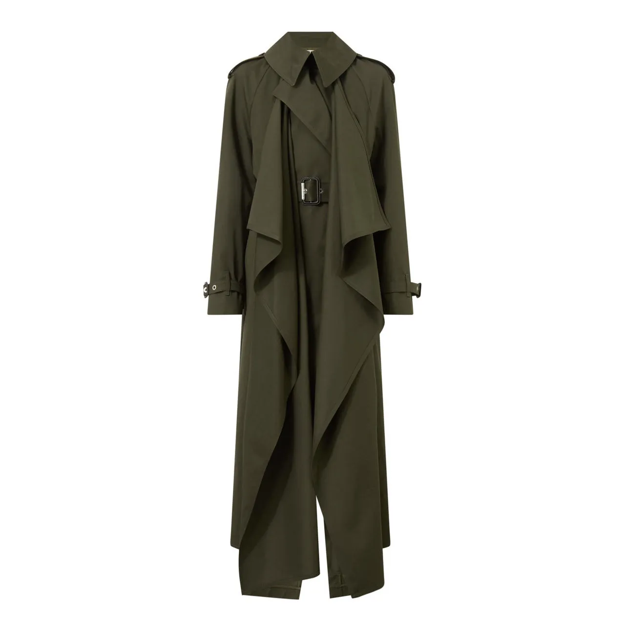 ALEXANDER MCQUEEN Belted Trench Coat - Ebony 3040