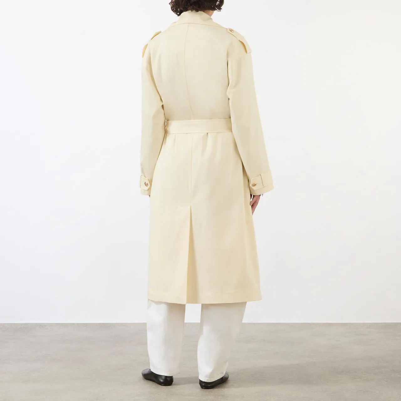 ANINE BING Layton Belted Trench Coat - Cream