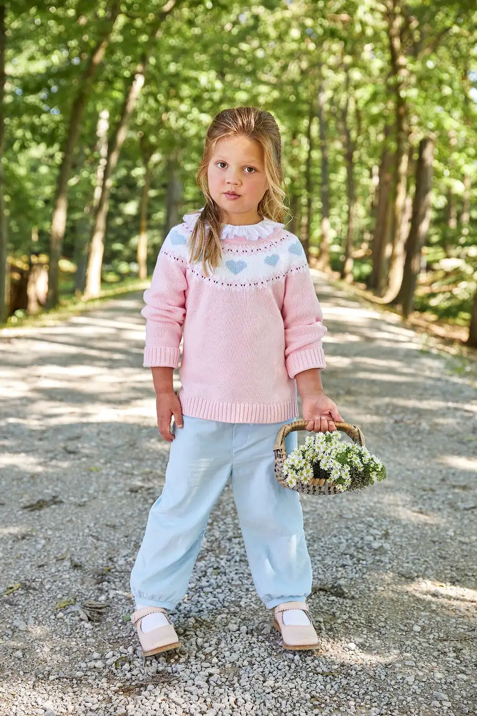 Banded Bow Pant - Light Blue Corduroy