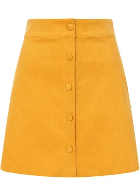 Banned Sundown Corduroy 60's Skirt Mustard