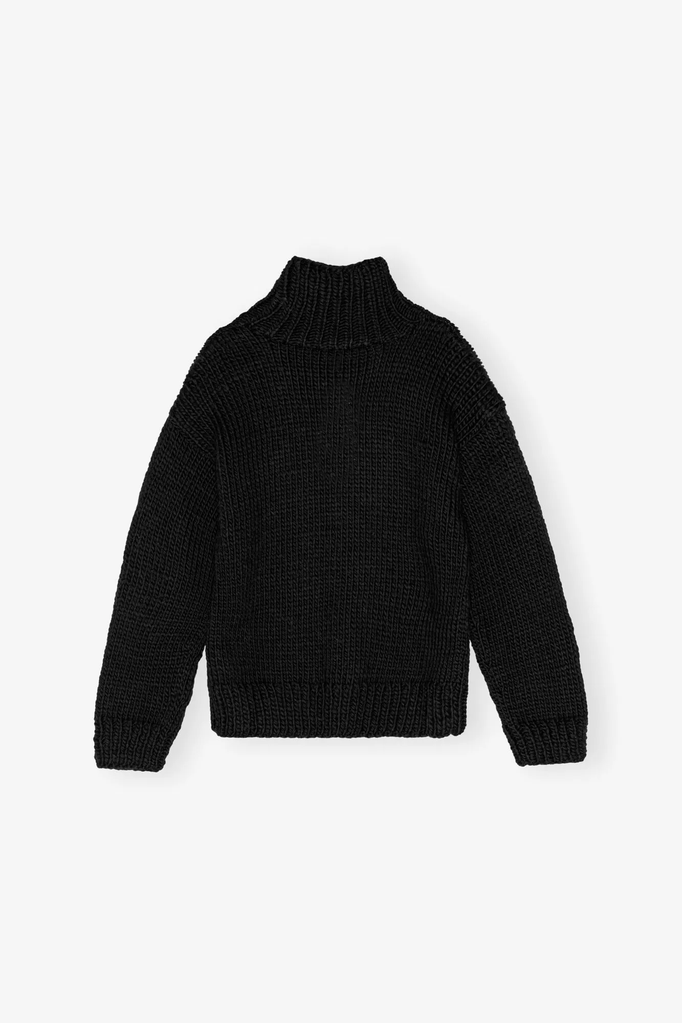 Black Handknit Turtleneck Jumper