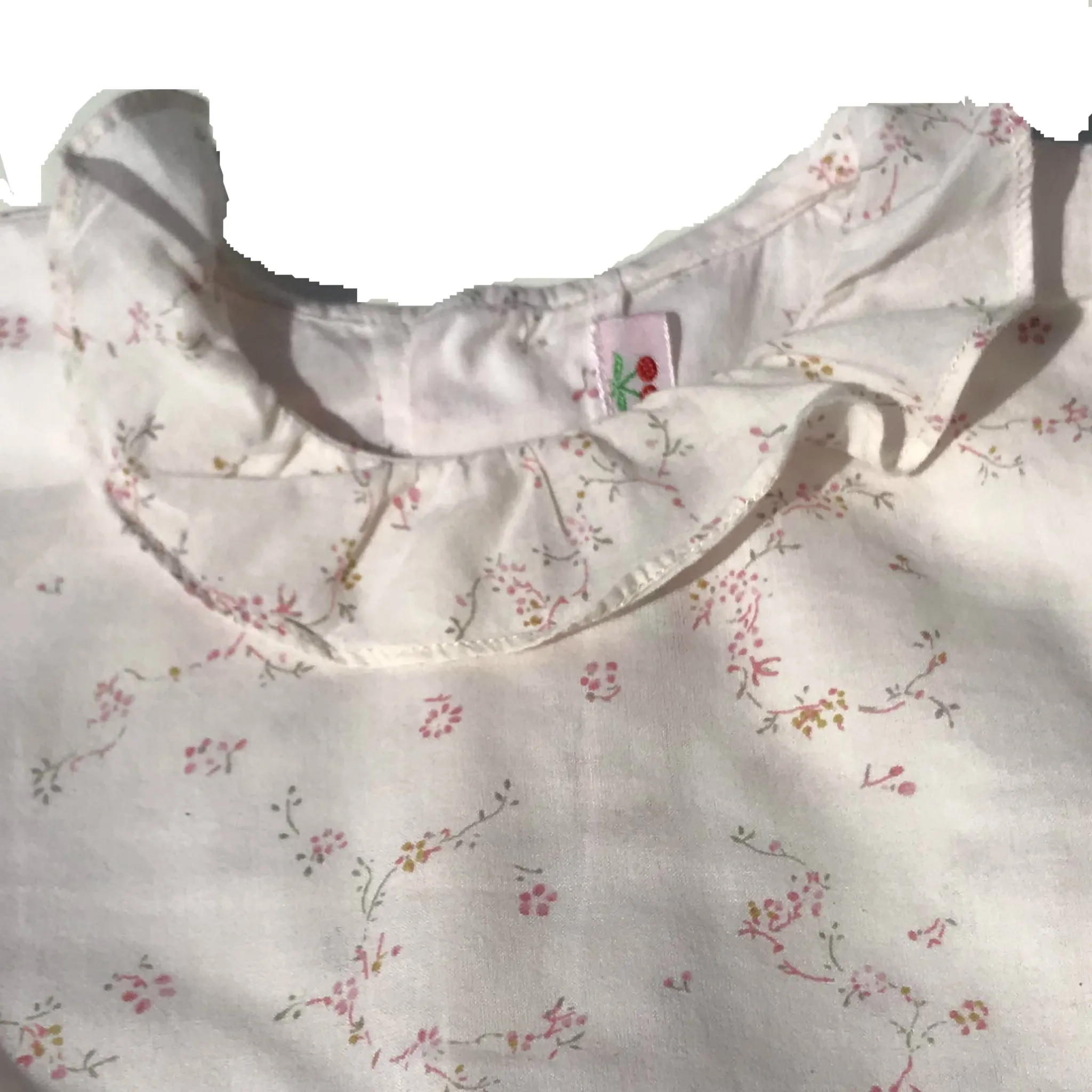 Bonpoint Pale Pink Floral Blouse With Collar: 6 Months