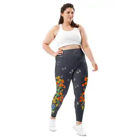 Butterfly and Wildflowers All-Over Print Plus Size Leggings