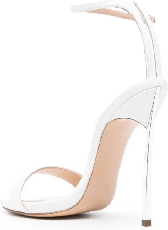 Casadei Blade Marta 125mm leather sandals White