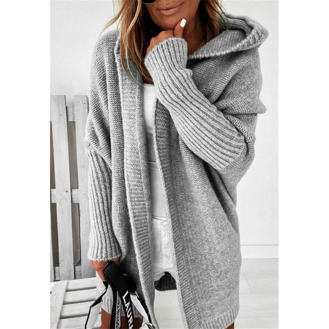 Casual Hooded Knitted Cardigan