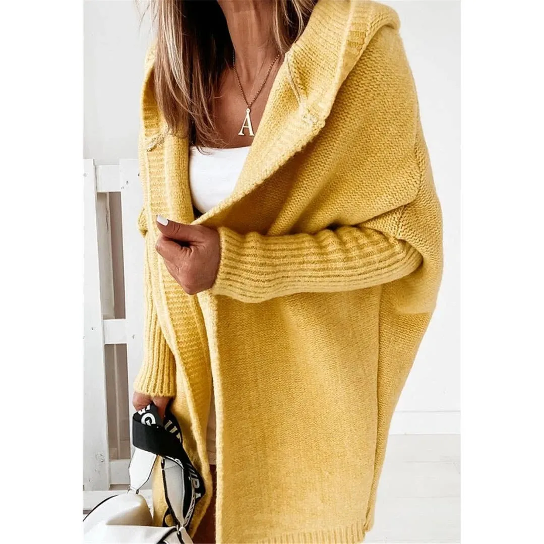 Casual Hooded Knitted Cardigan