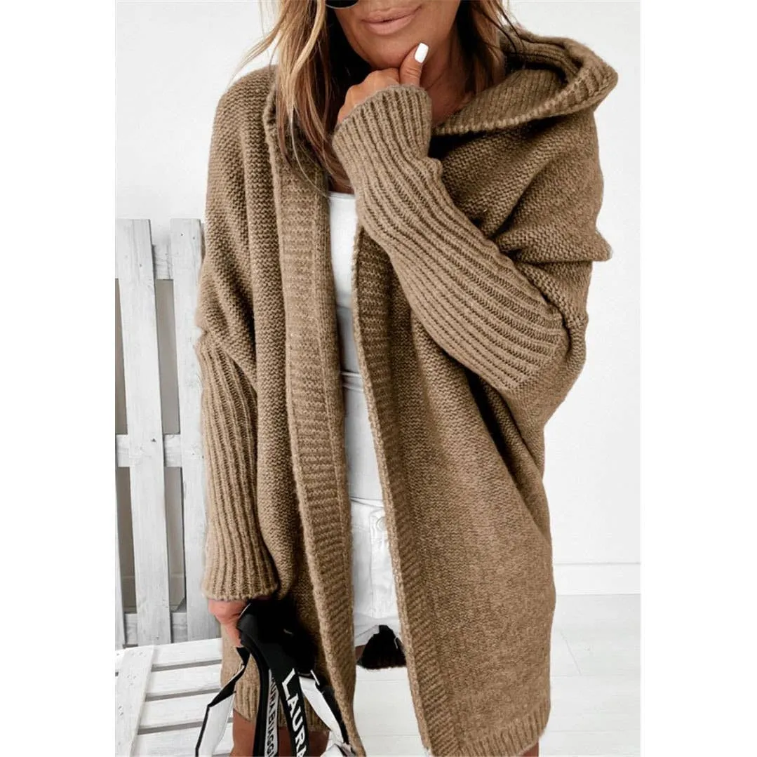 Casual Hooded Knitted Cardigan