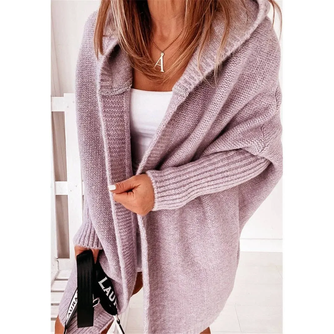 Casual Hooded Knitted Cardigan