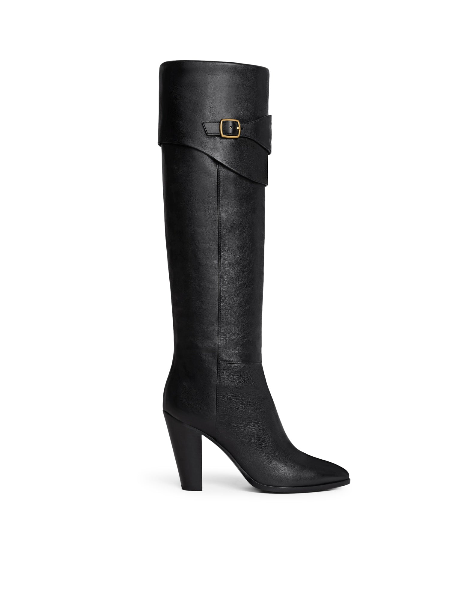 CELINE WILTERN RIDING BOOT WITH TRIOMPHE LOGO IN CALF LEATHER