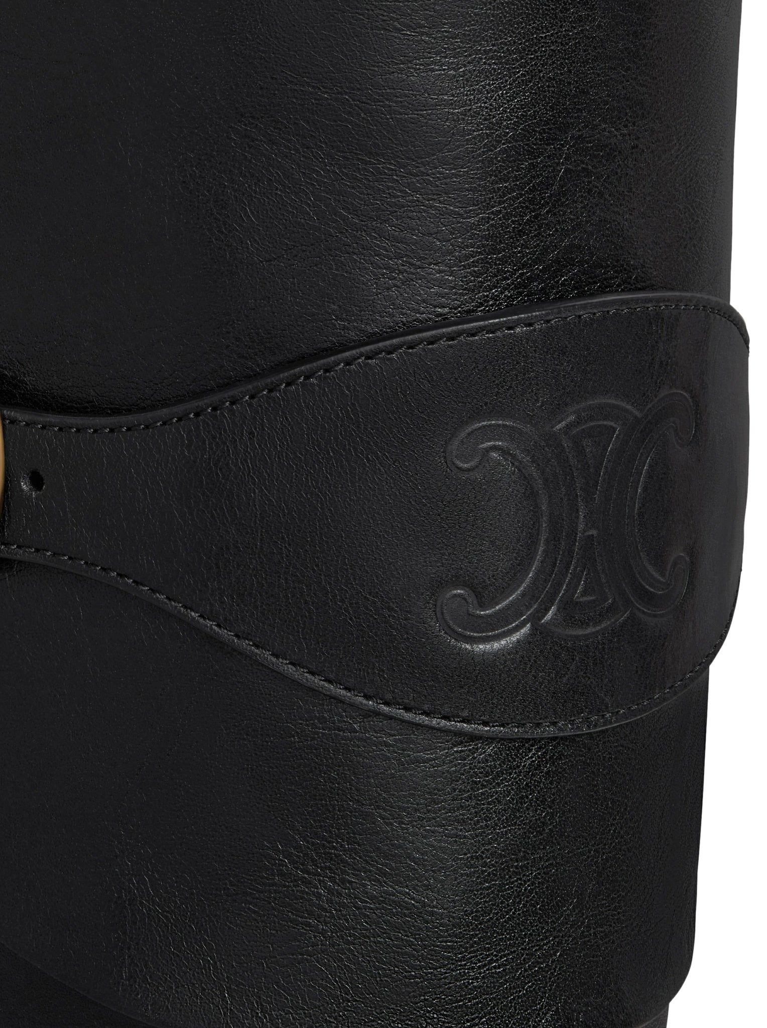 CELINE WILTERN RIDING BOOT WITH TRIOMPHE LOGO IN CALF LEATHER