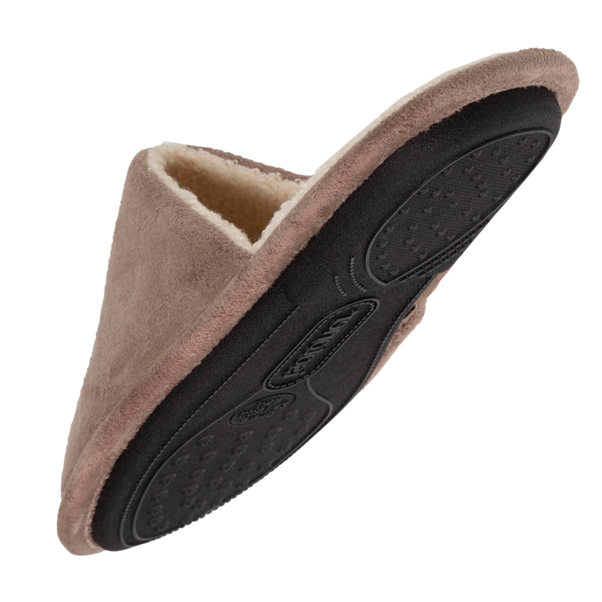 Chaussons mules plates Homme Taupe recyclées*