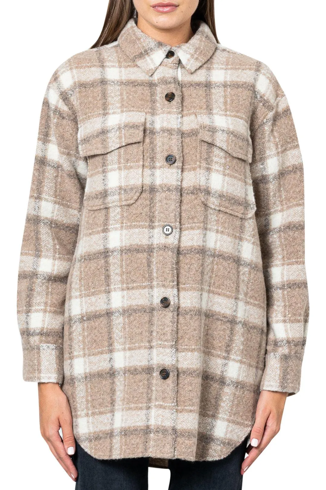 Check wool shirt