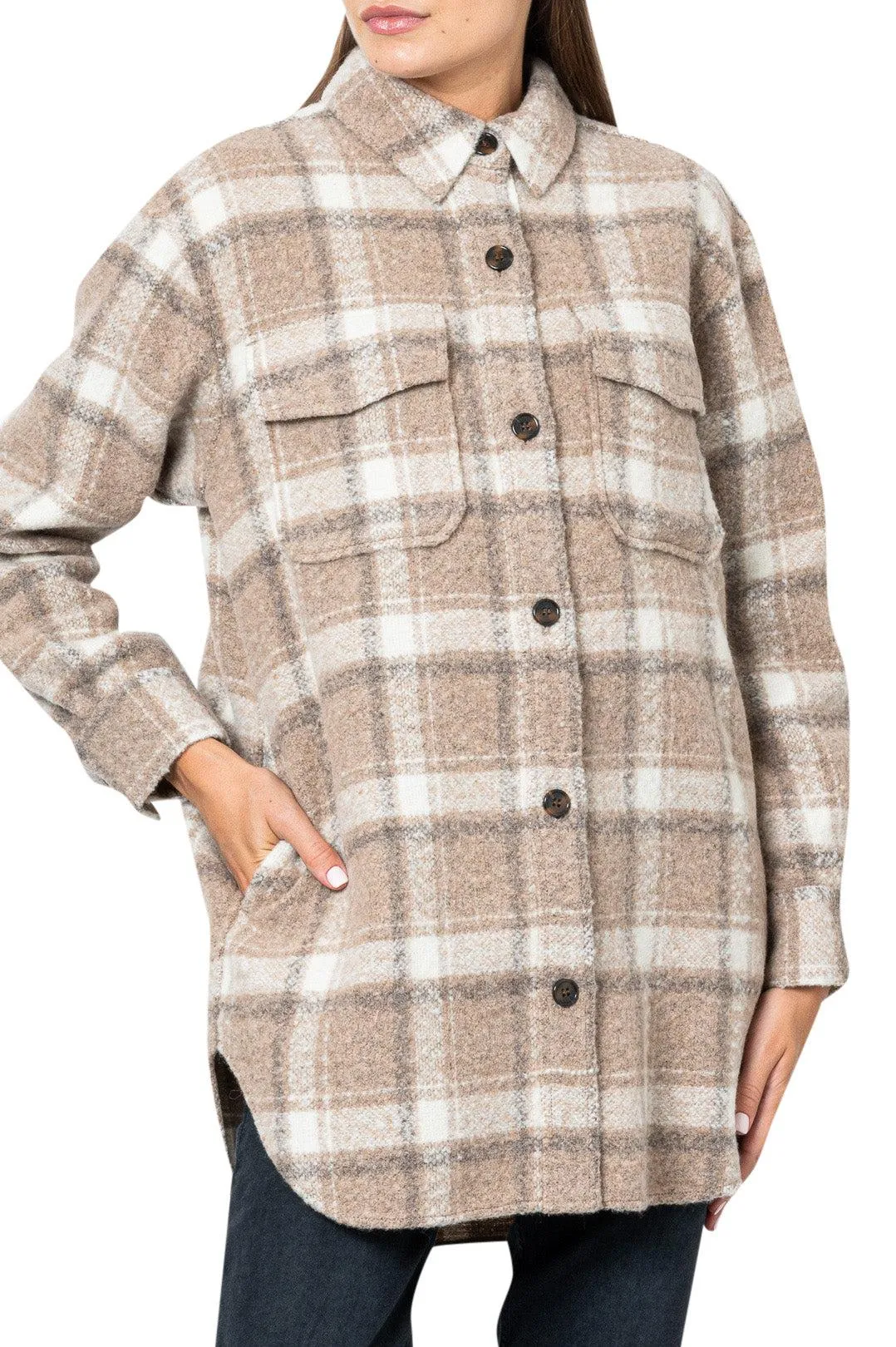 Check wool shirt