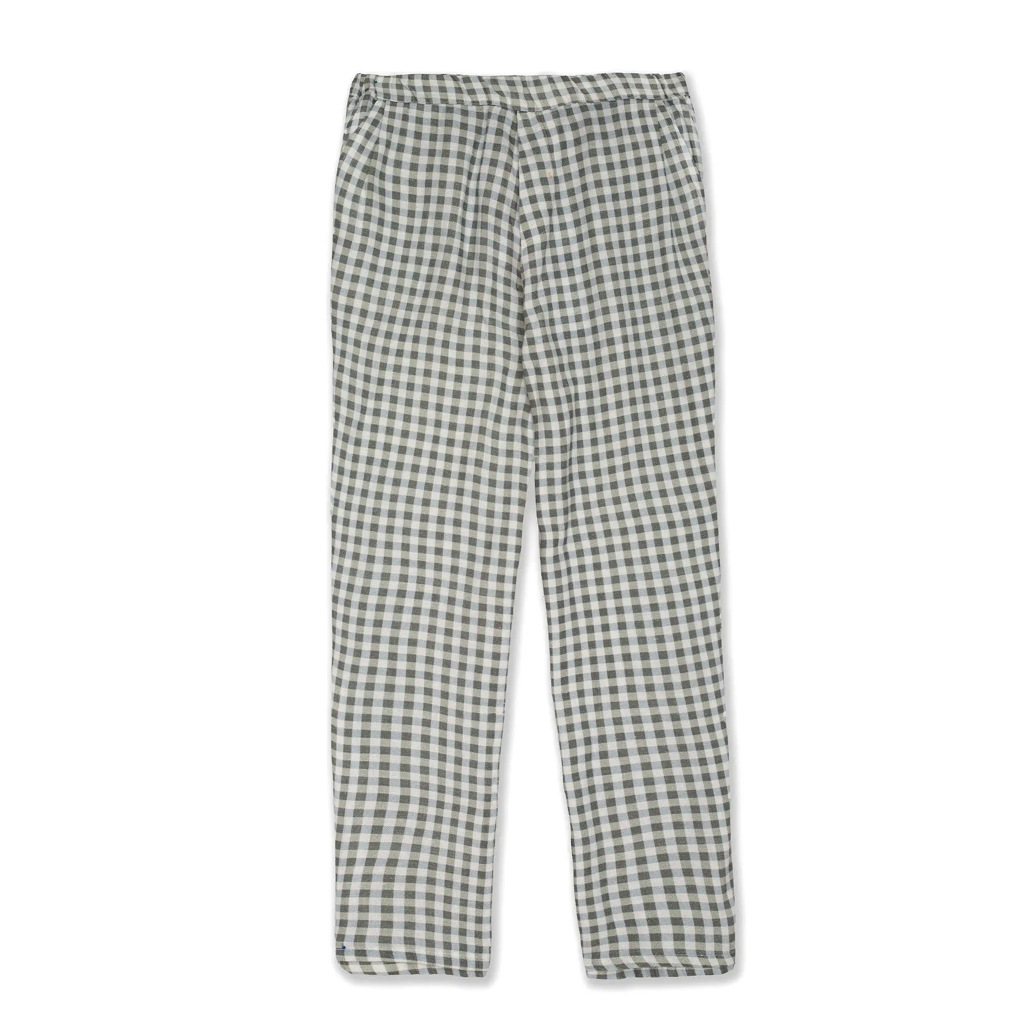 Checkered Linen Kid Pants