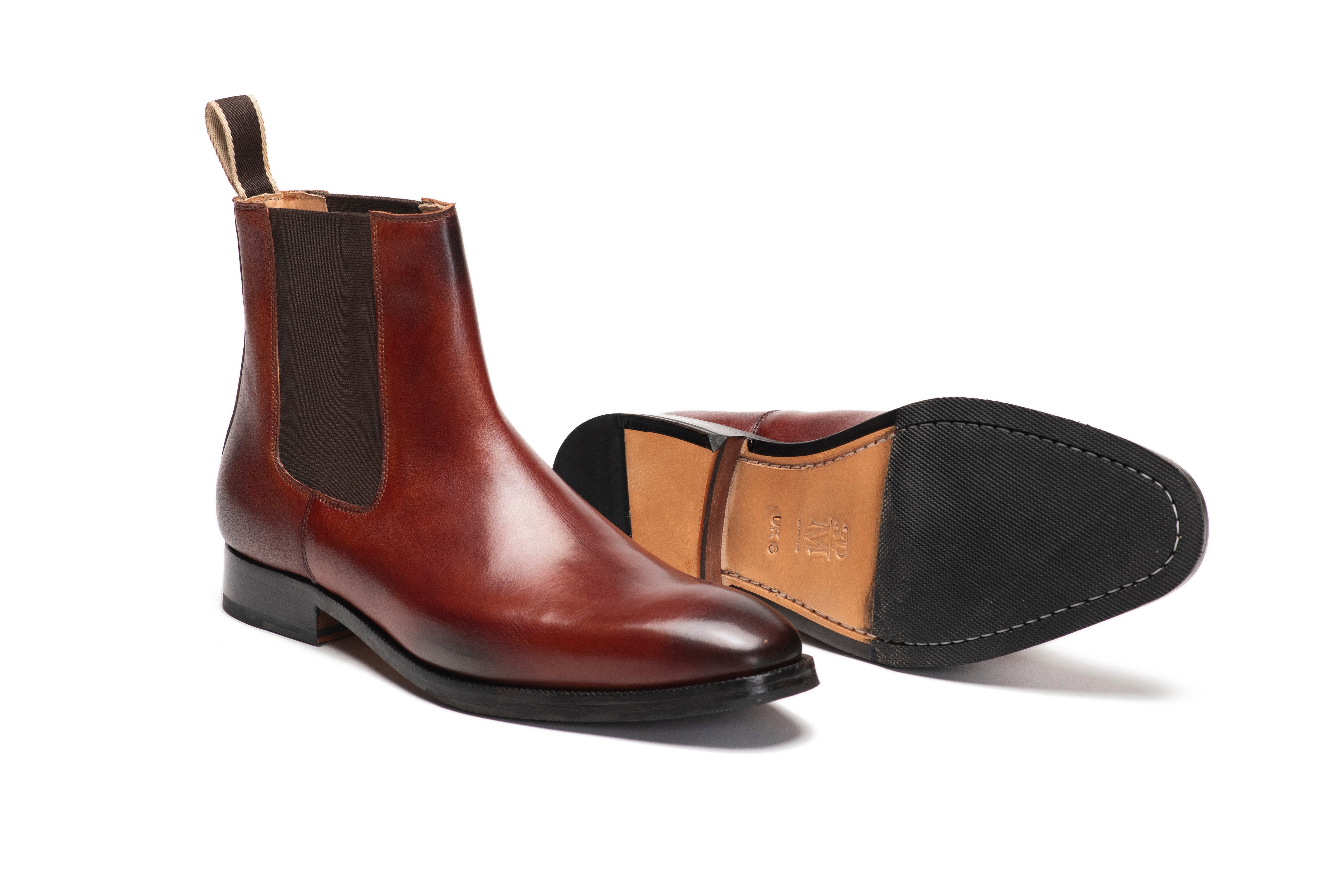 Chisel Toe Chelsea Boot - Dark Cognac