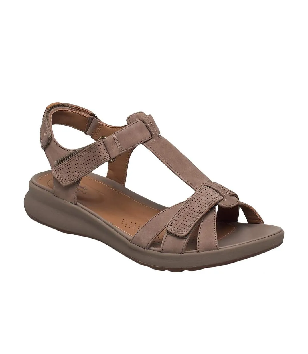 Clarks Womens/Ladies Un Adorn Vibe Leather Sandals (Taupe) - UTCK108