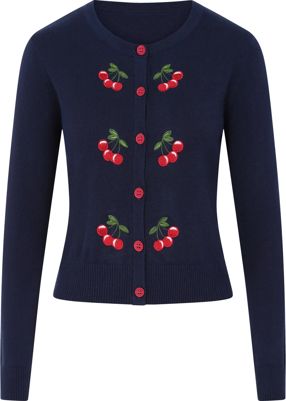 Collectif Jessie 50's Cherries Cardigan Navy