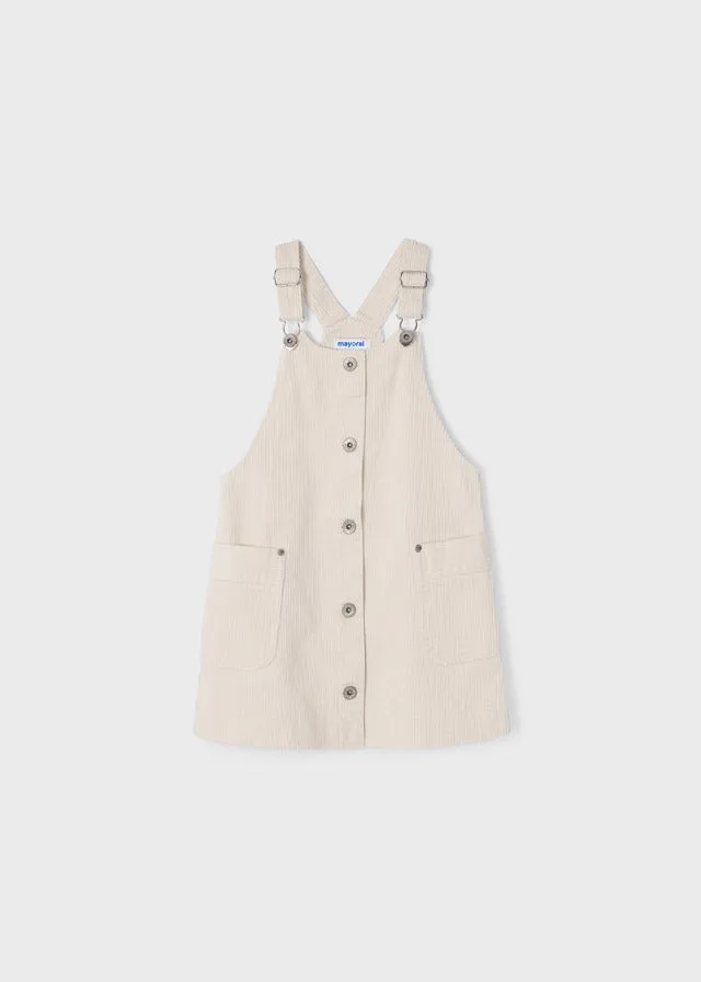 Corduroy overall skirt for girl - Chickpea