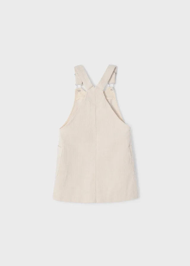 Corduroy overall skirt for girl - Chickpea