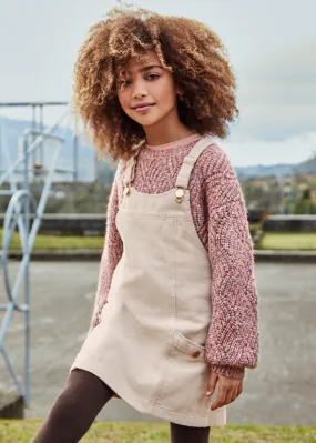 Corduroy overall skirt for teen girl - Chickpea