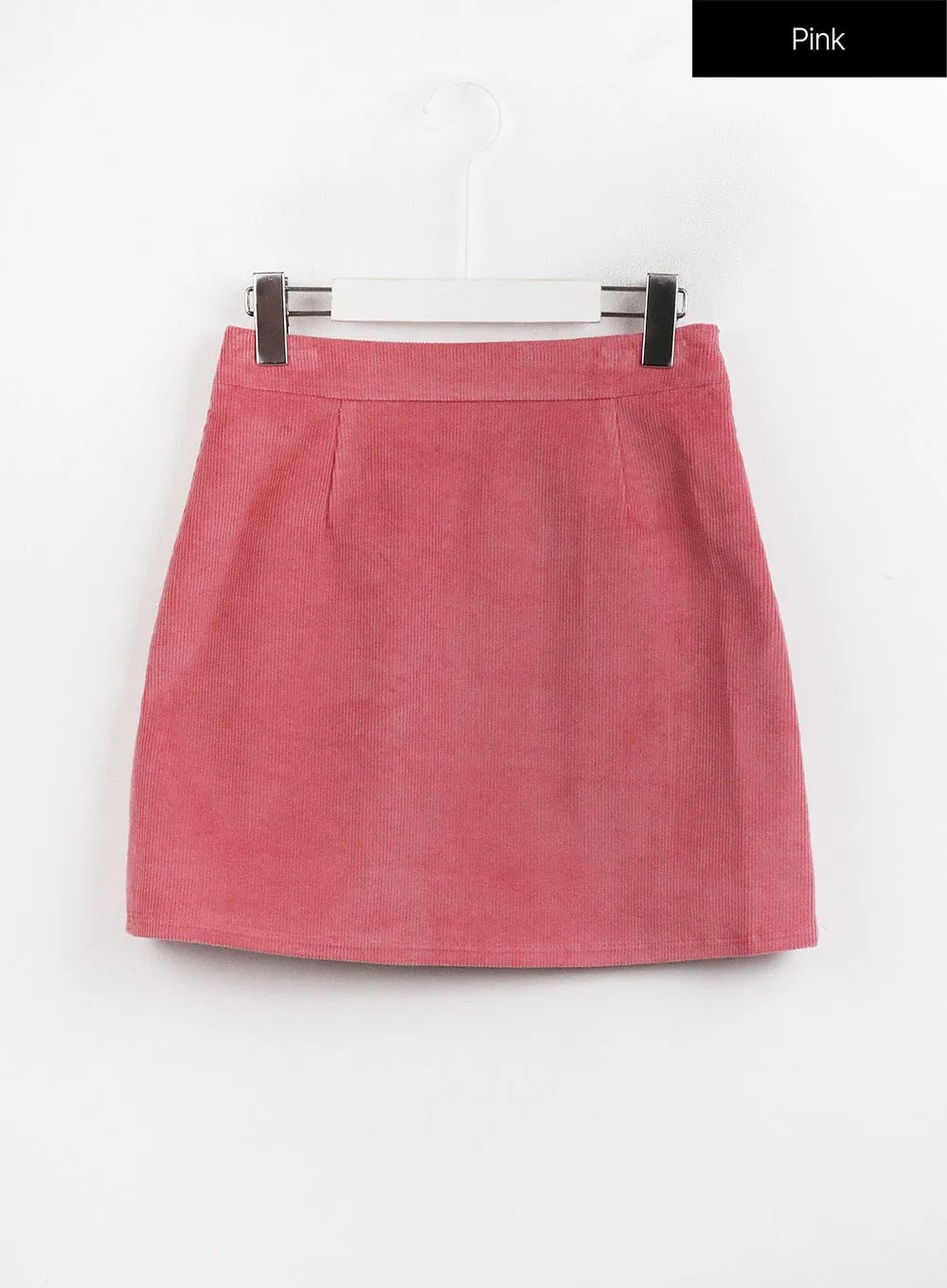 Corduroy Zipper Mini Skirt OJ423