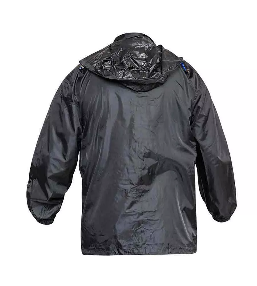 D555 Big Mens Black Packaway Weather Proof Rain Jacket (ZAC BLACK)