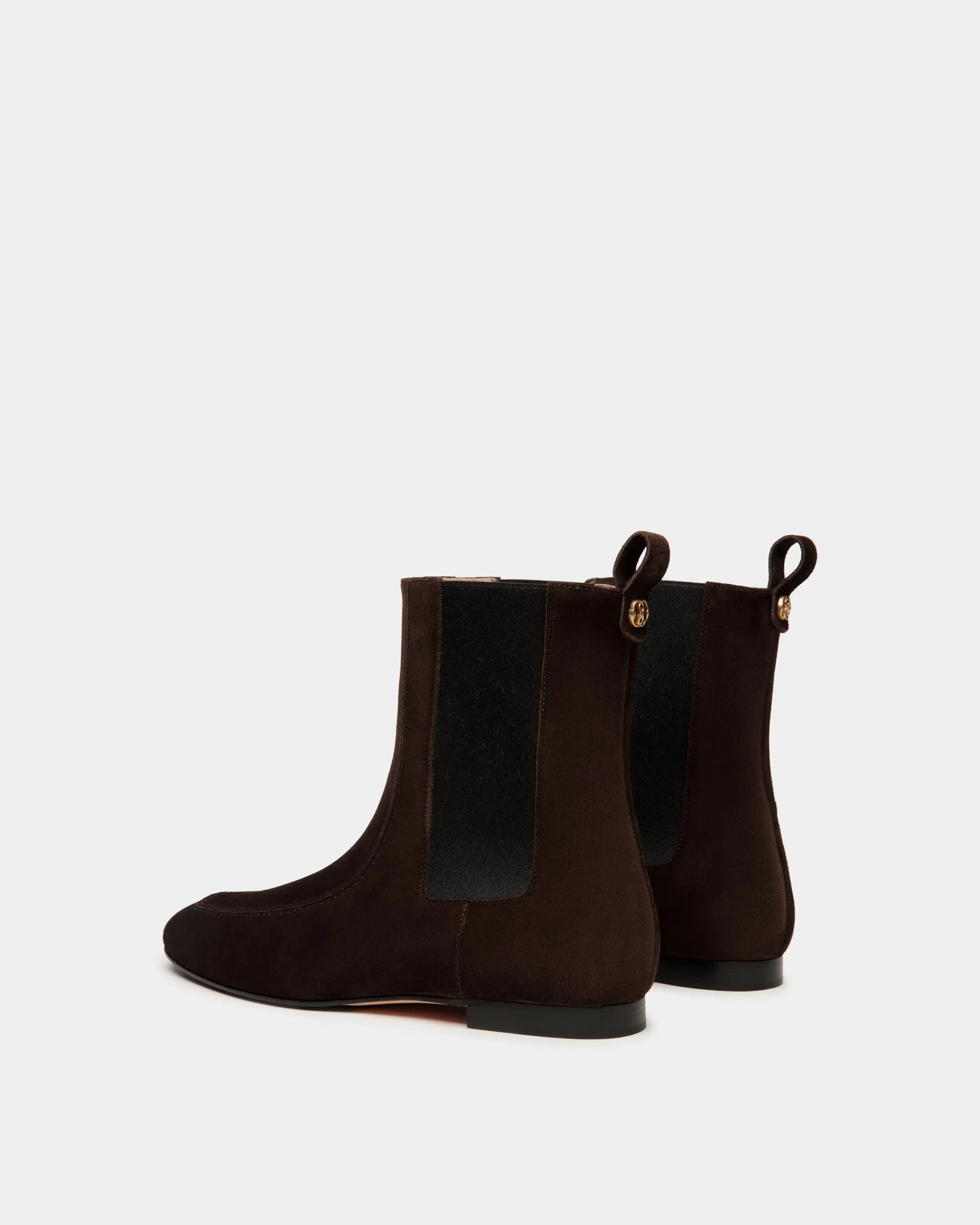 Daily Emblem Bootie In Ebano Suede Leather 