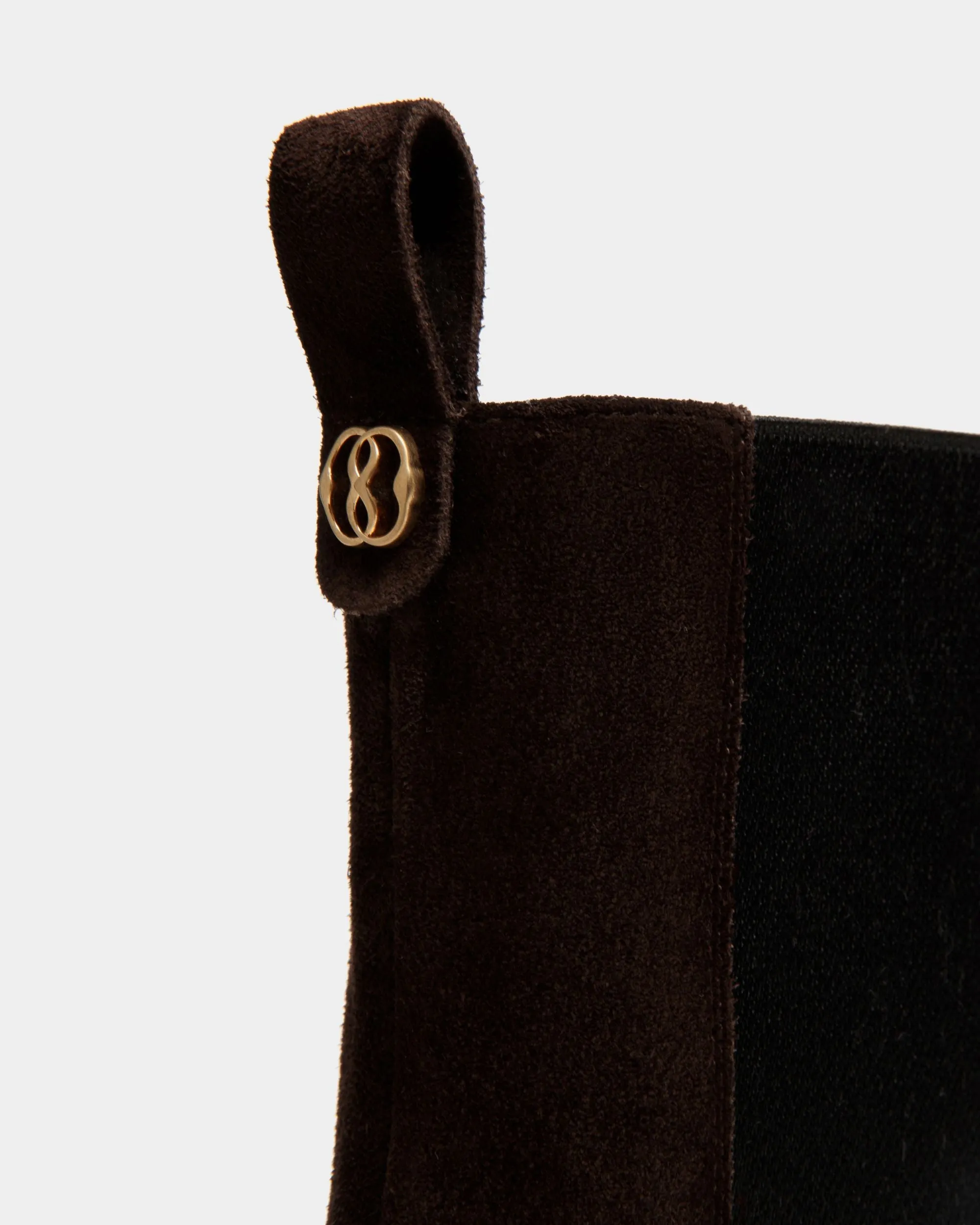 Daily Emblem Bootie In Ebano Suede Leather 