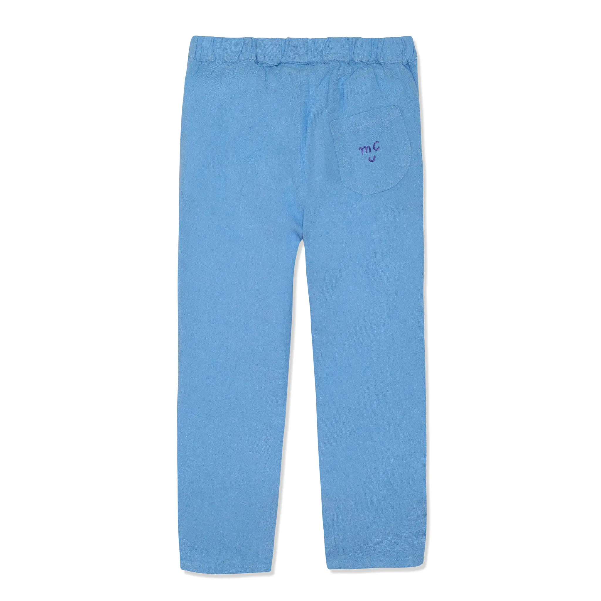 Della Blue Linen Kid Pants