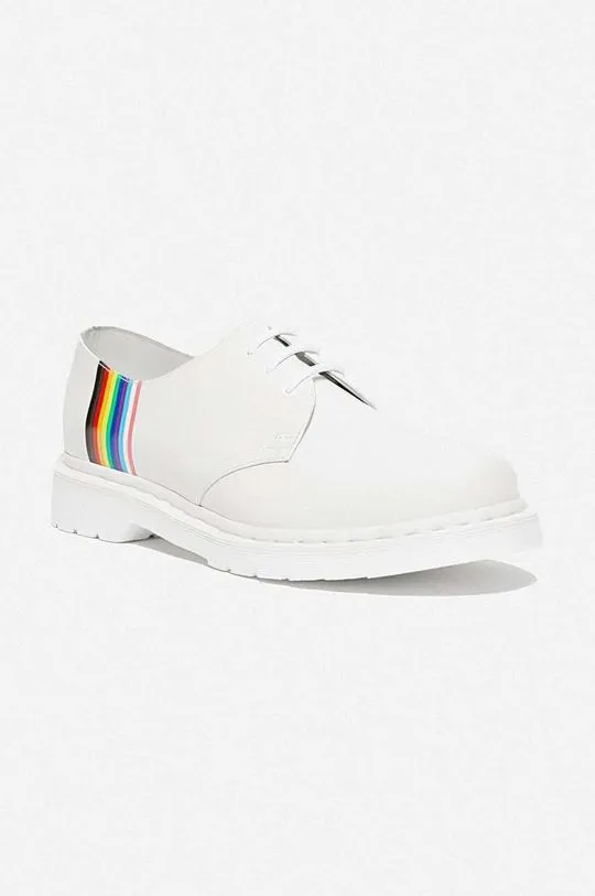 Dr. Martens leather shoes For Pride white color