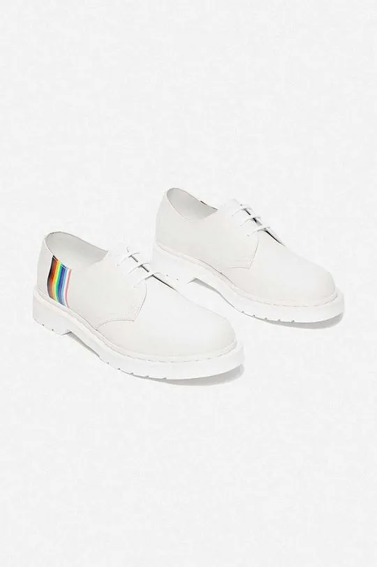 Dr. Martens leather shoes For Pride white color