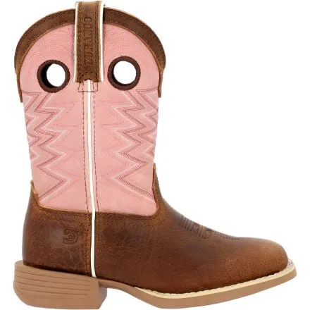 Durango® Lil' Rebel Pro™ Little Kids’ Dark Chestnut Bubble Gum Western Boot