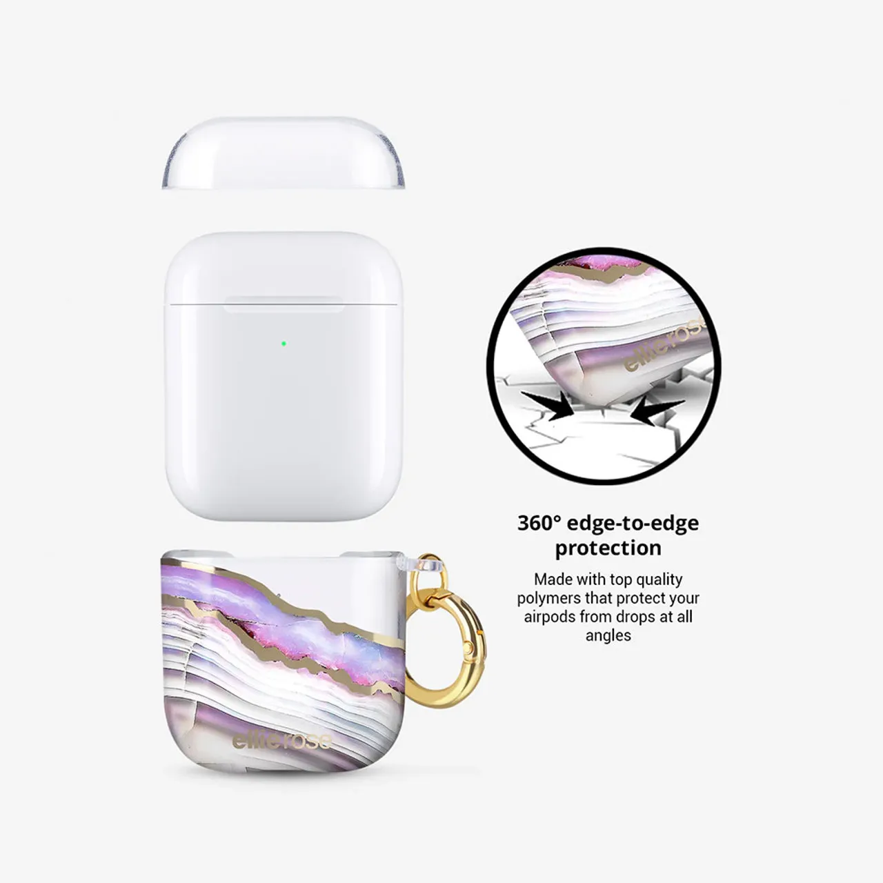 Ellie Rose AirPods Case - Lavender Agate