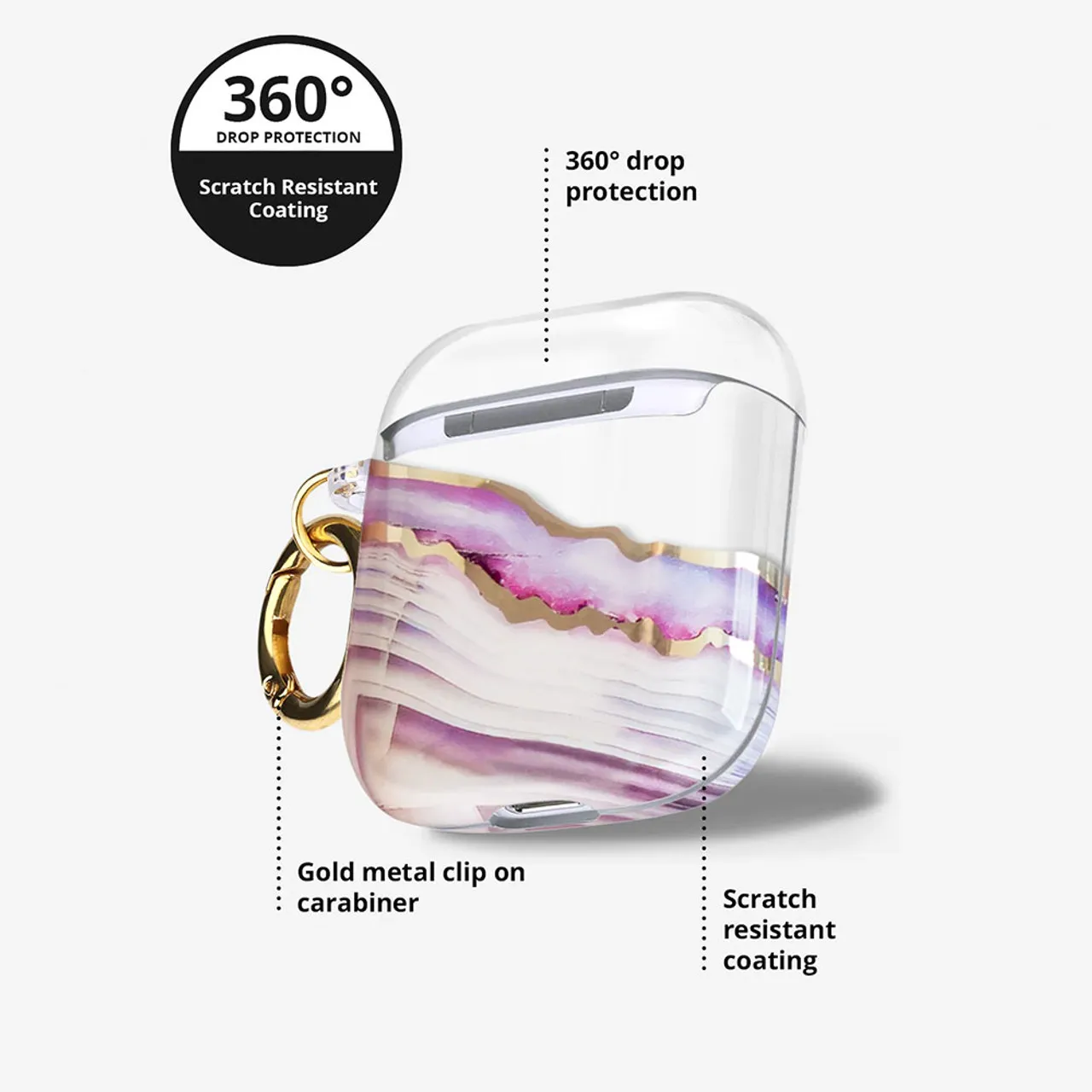 Ellie Rose AirPods Case - Lavender Agate