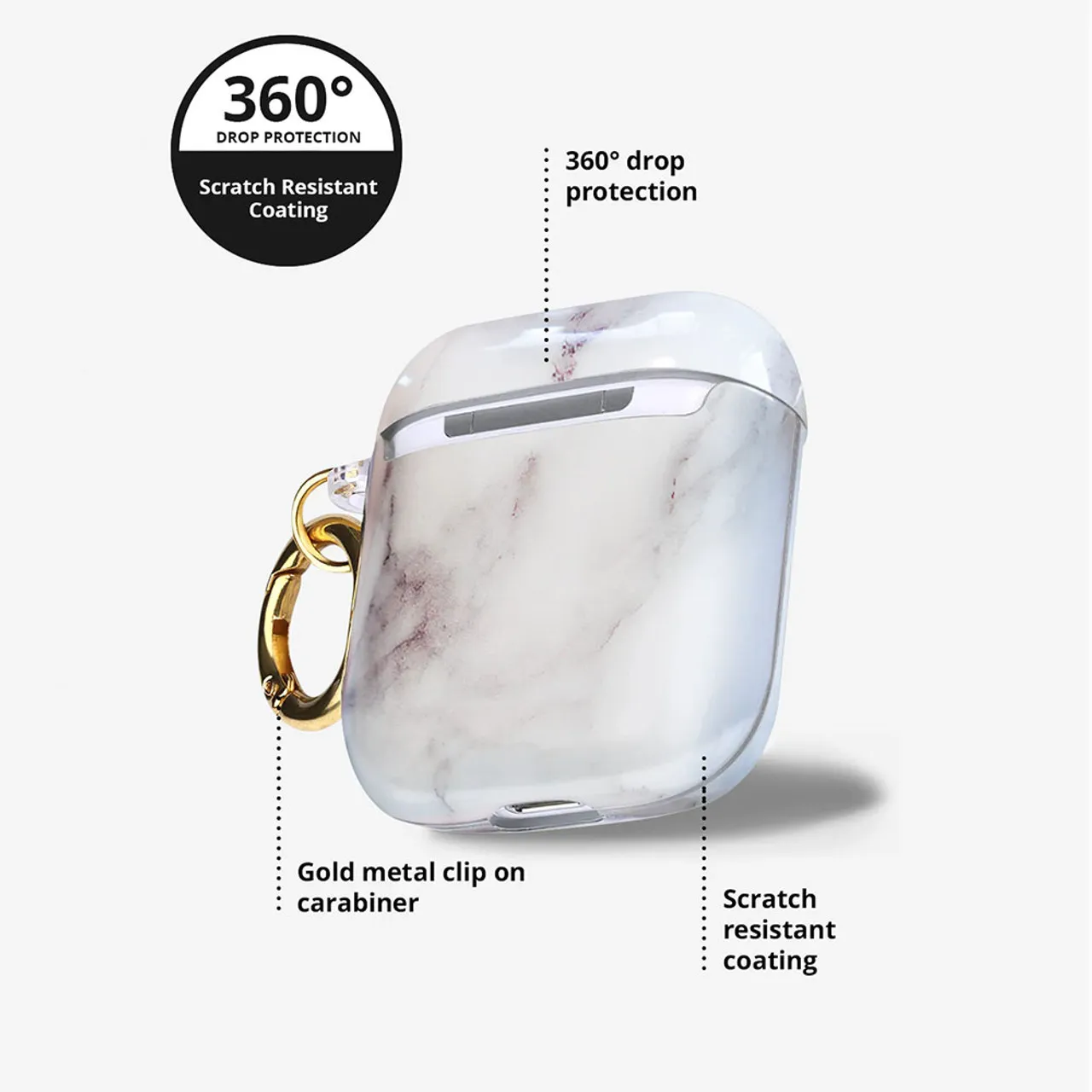 Ellie Rose AirPods Case - Marble