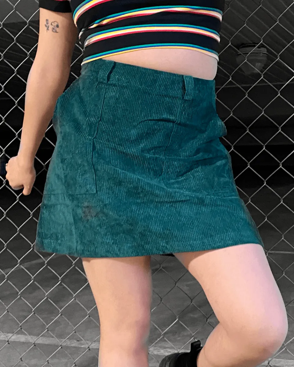 Emerald Corduroy Skirt