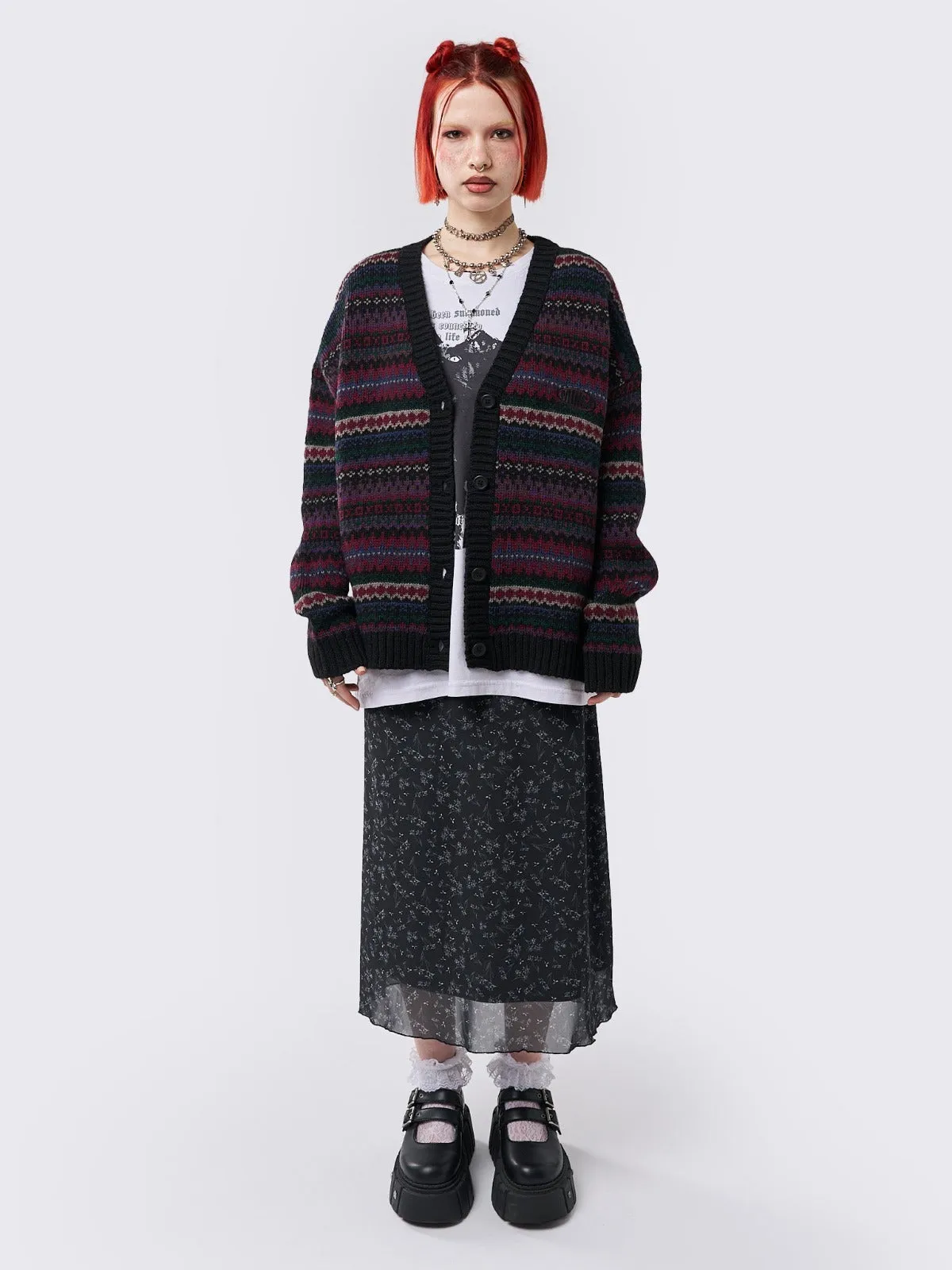 Enya Jacquard Knit Cardigan