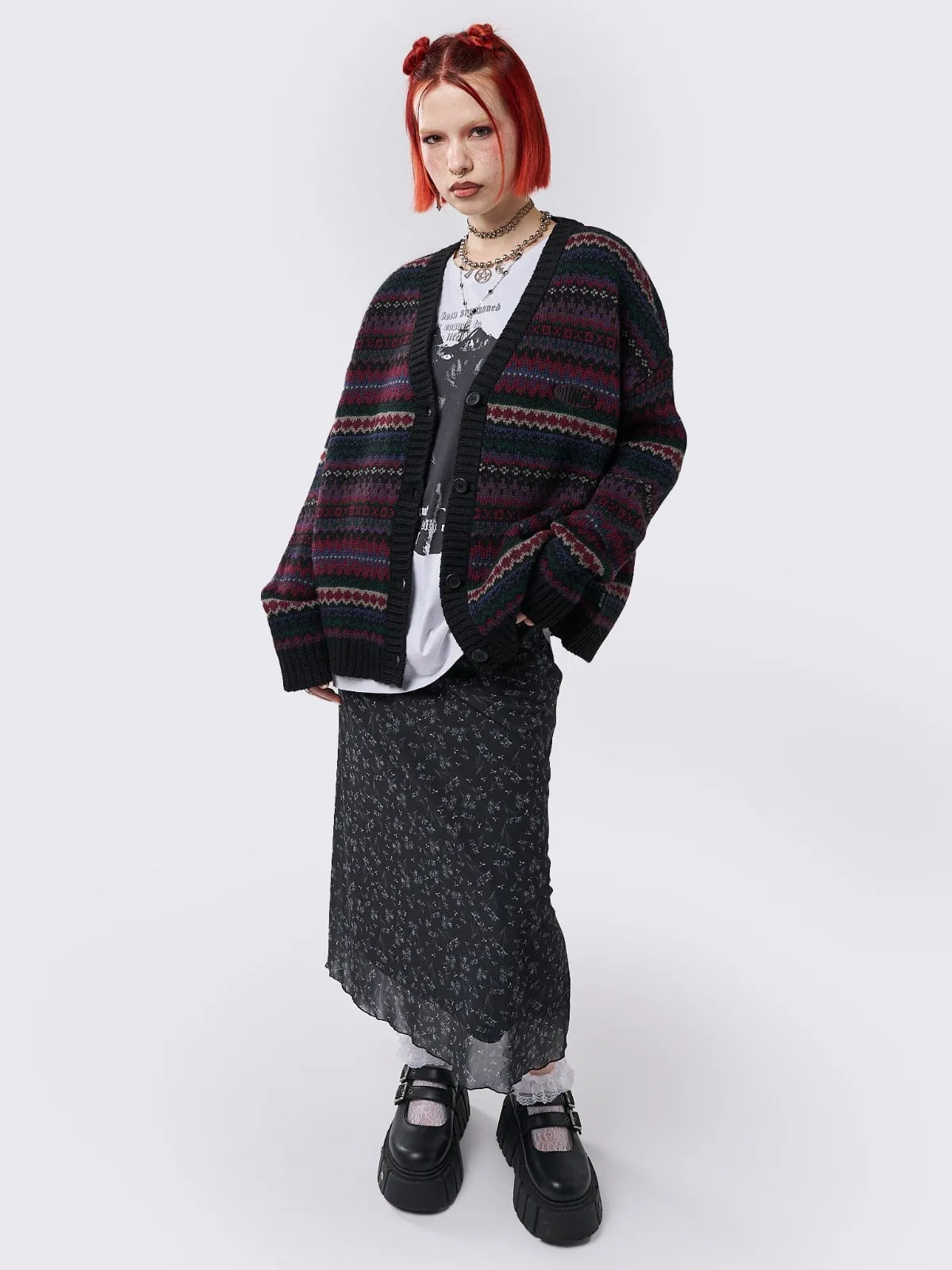 Enya Jacquard Knit Cardigan