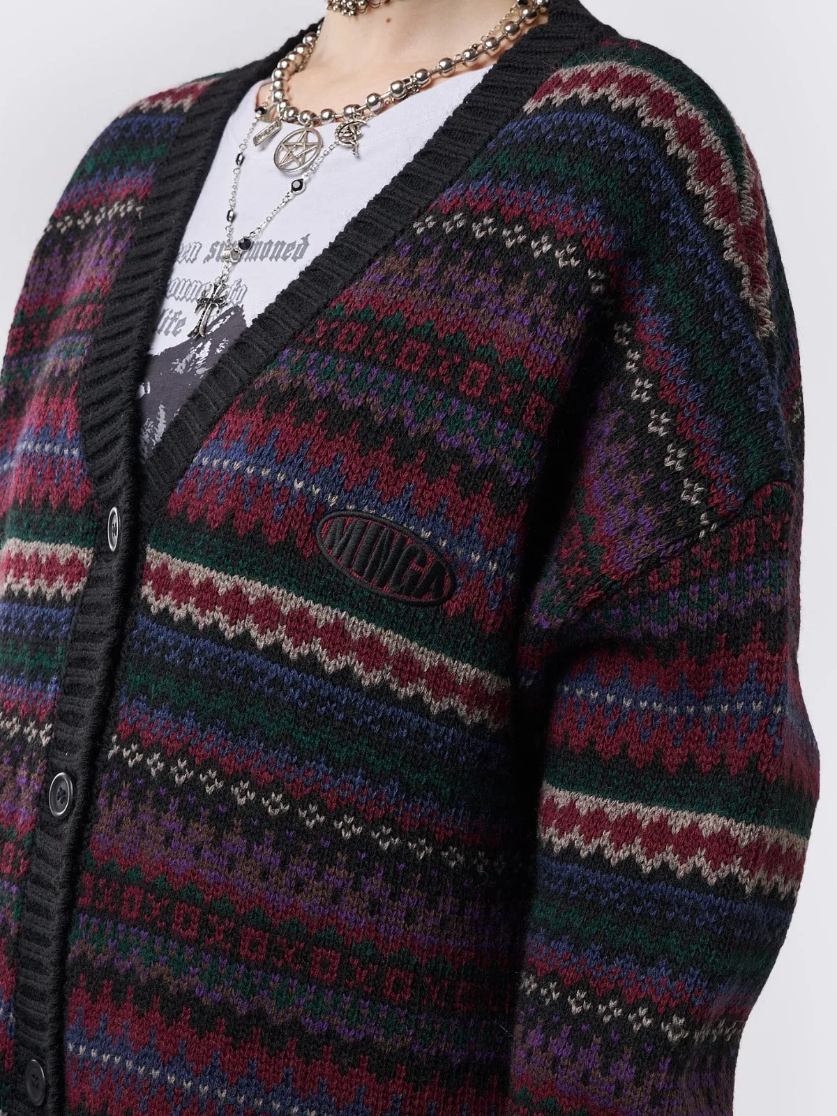 Enya Jacquard Knit Cardigan