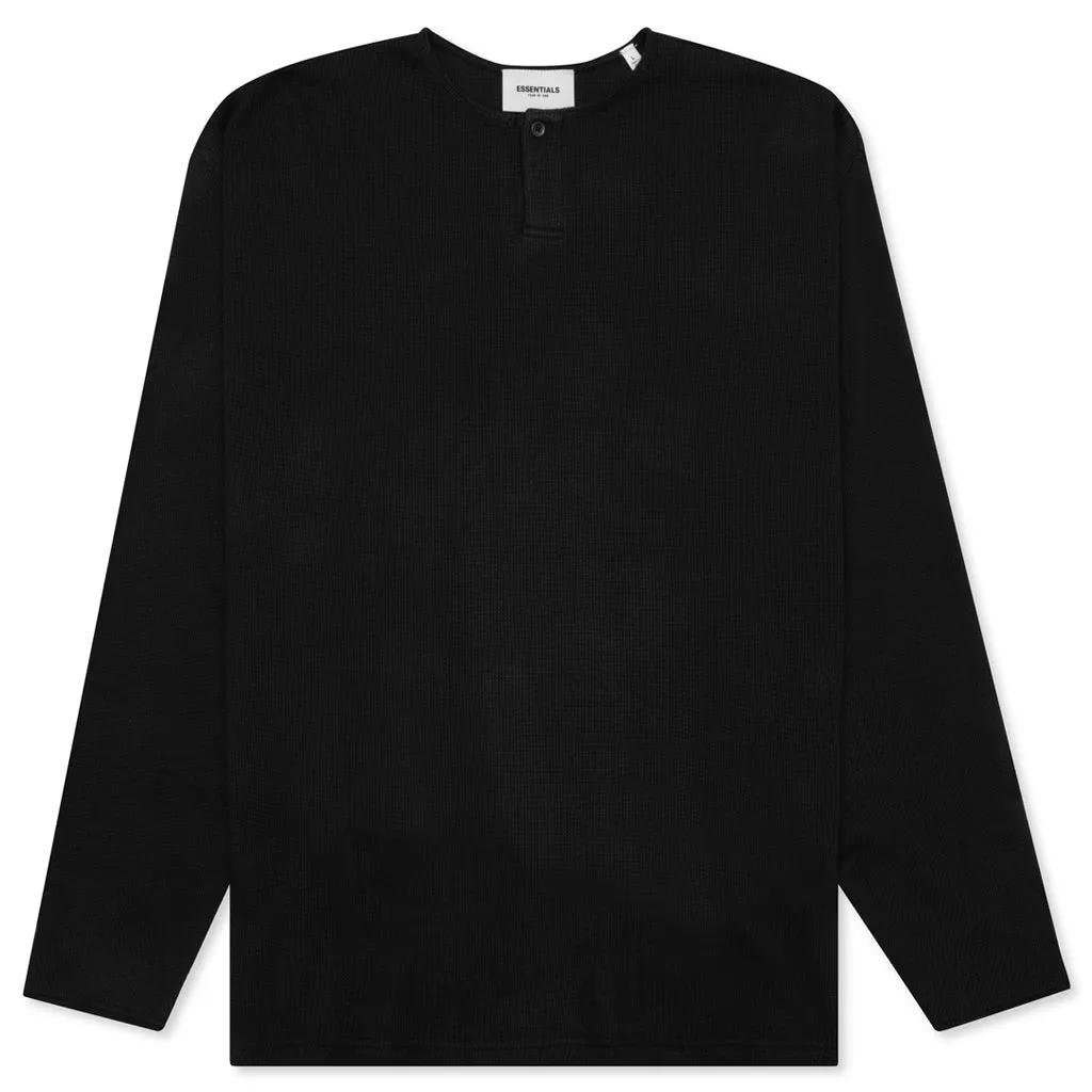 Essentials L/S Thermal Henley - Black