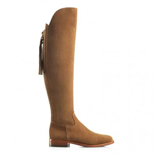 Fairfax & Favor Womens Flat Amira Boot in Tan Suede