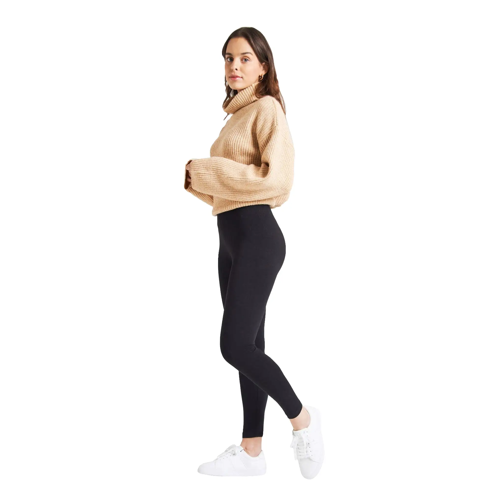 Fashion Tight Black Classic High Waist Ankle Length Leggings