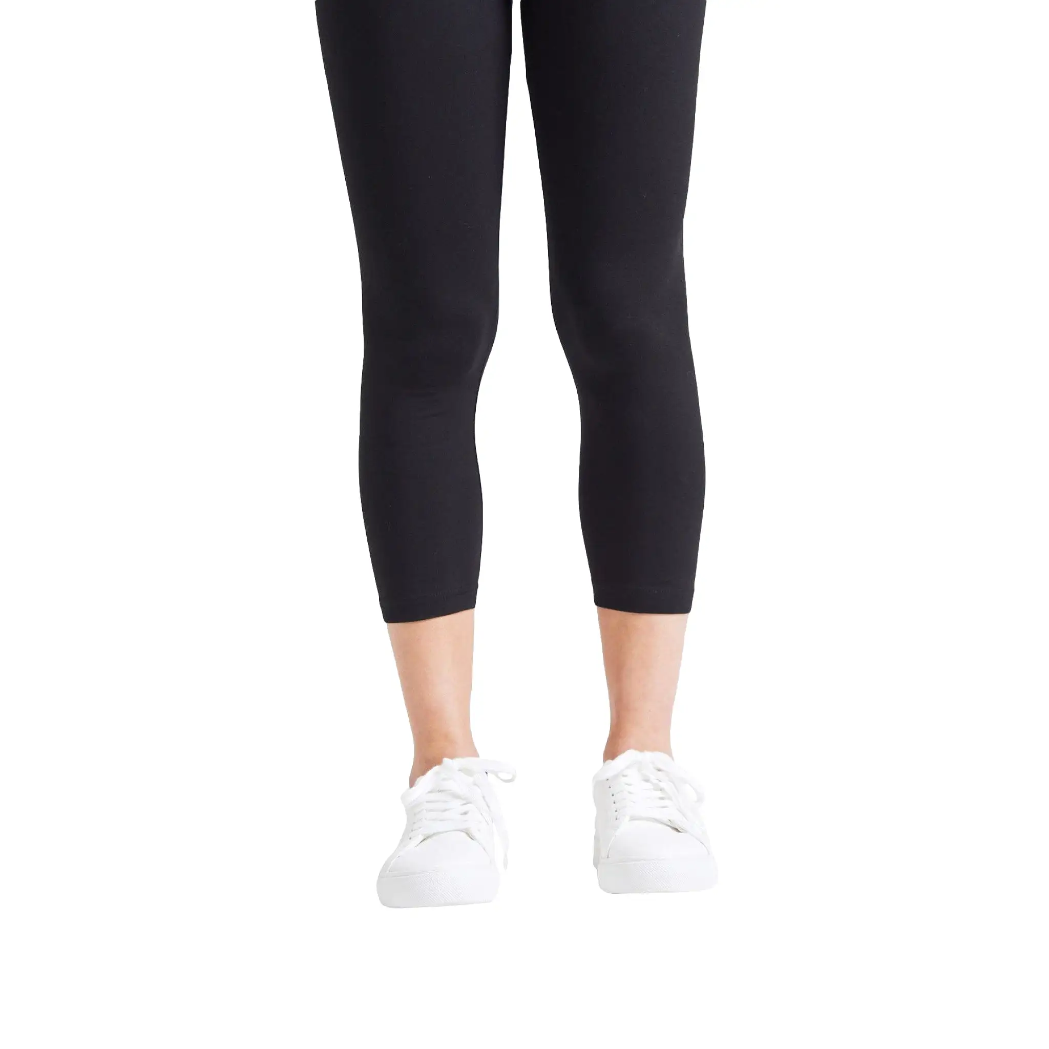 Fashion Tight Black Classic High Waisted Cropped Leggings