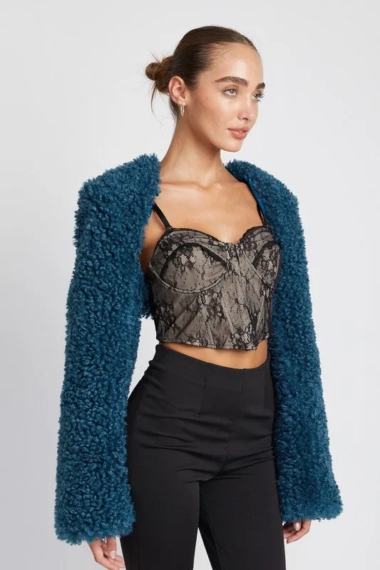 FAUX FUR BOLERO